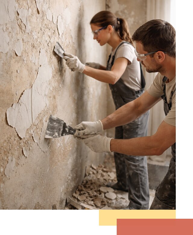 Снятие старой шпаклевки и подготовка поверхностей в Дедовске