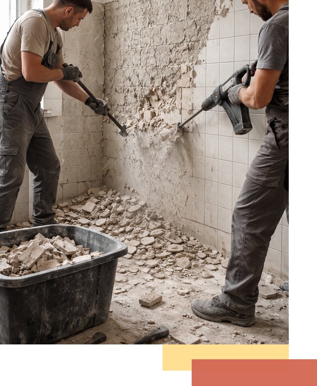 Демонтаж плитки со стен в Дедовске быстро и аккуратно