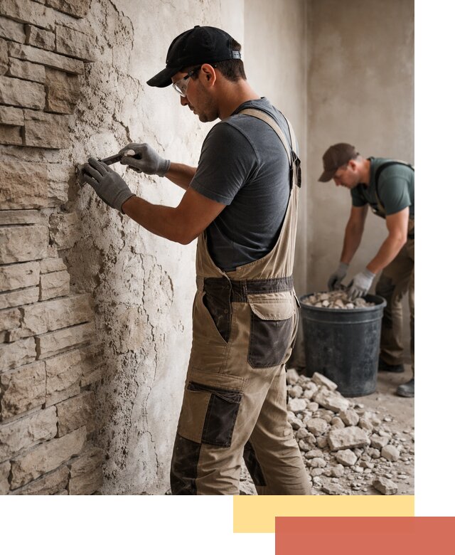 Демонтаж декоративного камня в Дедовске профессионально и безопасно