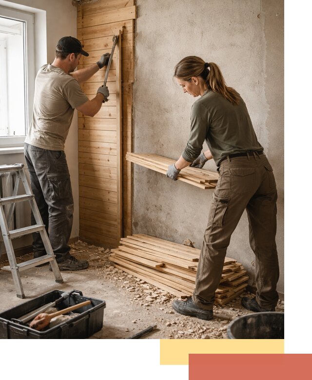 Демонтаж вагонки со стен в Дедовске — профессиональный демонтаж