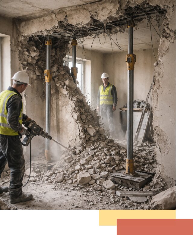 Снос несущих стен в Дедовске с гарантией безопасности и качества