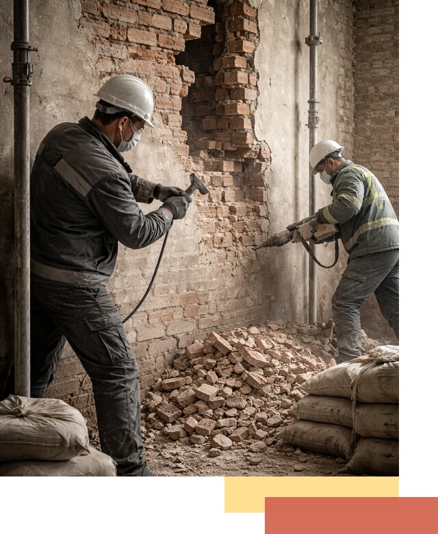 Демонтаж кирпичных стен в Дедовске быстро и безопасно