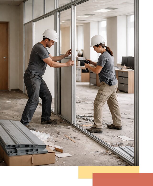 Демонтаж алюминиевых перегородок в Дедовске быстро и аккуратно