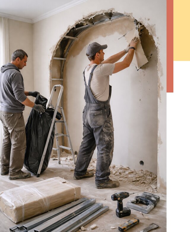 Демонтаж арки из гипсокартона в Дедовске от 3848 руб. — услуги под ключ | ОТДЕЛОЧНИК-Ддв