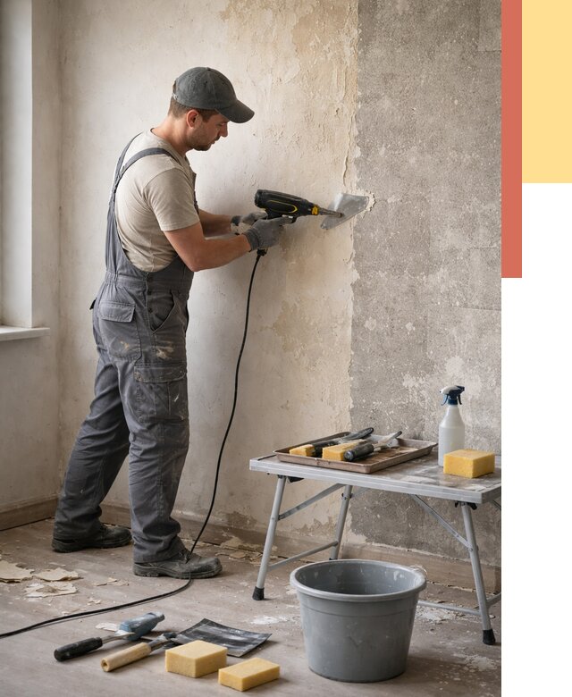 Очистка стен от клея в Дедовске от 2034 руб. — снятие и удаление клея со стен | ОТДЕЛОЧНИК-Ддв