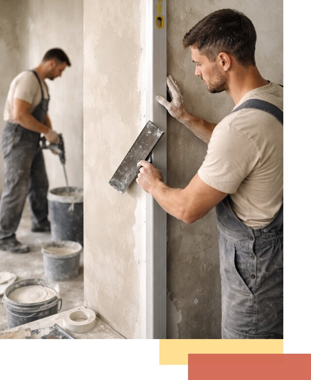 Выведение углов стен в Дедовске: монтаж и оштукатуривание