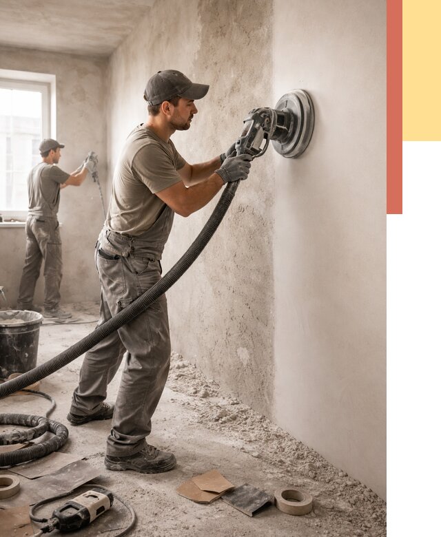 Шлифовка стен в Дедовске от 1319 руб/м2 — быстро и недорого | ОТДЕЛОЧНИК-Ддв