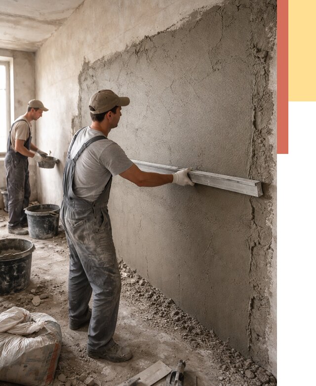 Цементная штукатурка стен в Дедовске от 4948 руб/м2 — быстро и недорого | ОТДЕЛОЧНИК-Ддв