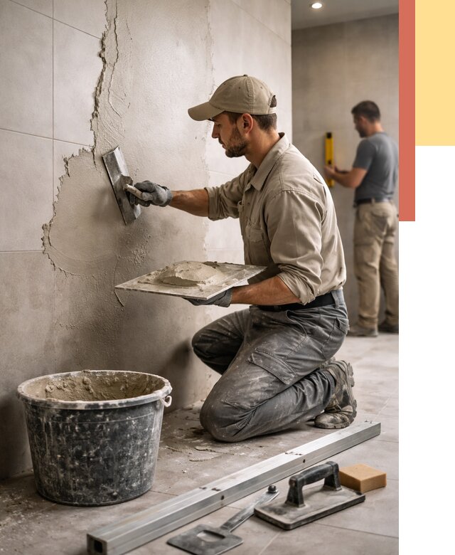 Штукатурка стен в ванной в Дедовске от 4948 руб./м² — выравнивание под ключ | ОТДЕЛОЧНИК-Ддв