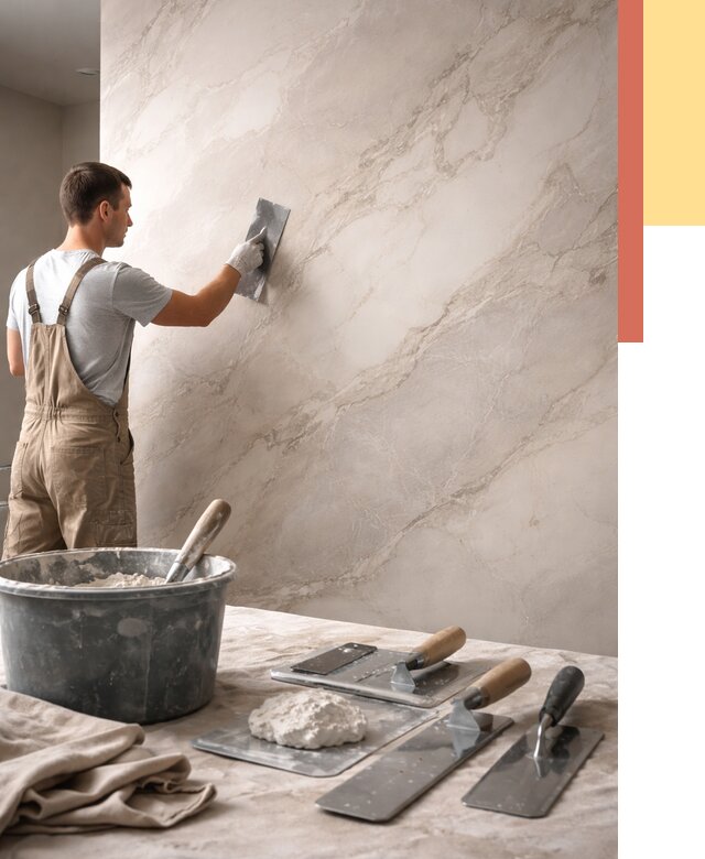 Декоративная штукатурка под мрамор в Дедовске от 3079 руб./м² — быстро и недорого | ОТДЕЛОЧНИК-Ддв