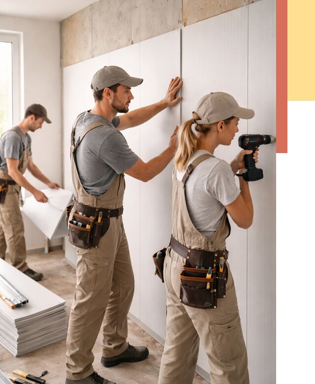 Монтаж ПВХ панелей на стены в Дедовске от 495 руб/м2 — быстро и недорого | ОТДЕЛОЧНИК-Ддв