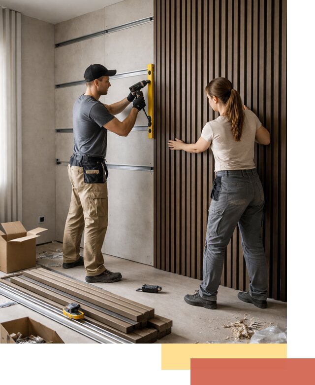 Монтаж реечных панелей на стены в Дедовске