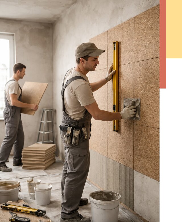 Монтаж пробковых панелей на стены в Дедовске от 3848 руб. — ОТДЕЛОЧНИК-Ддв