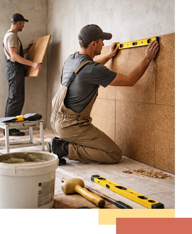 Монтаж пробковых панелей на стены в Дедовске быстро и качественно