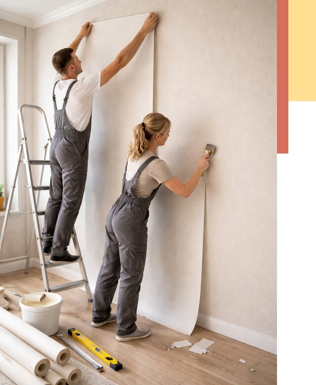 Поклейка флизелиновых обоев в Дедовске от 6597 руб. | Быстро и недорого — ОТДЕЛОЧНИК-Ддв