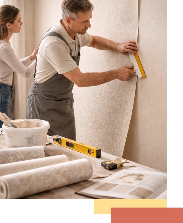 Поклейка обоев с подбором рисунка в Дедовске