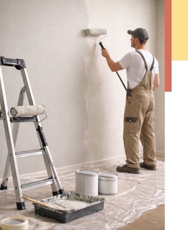 Покраска стен латексной краской в Дедовске от 4948 руб. за м2 | ОТДЕЛОЧНИК-Ддв