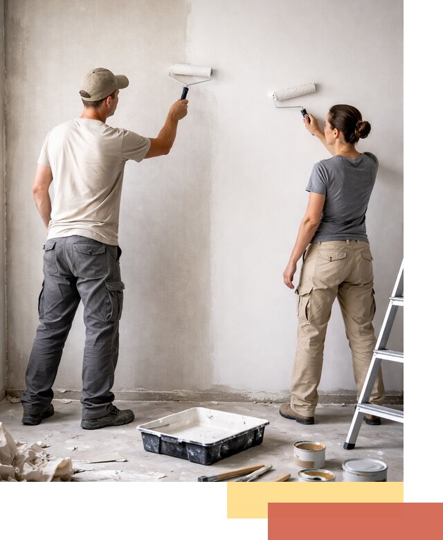 Окраска стен по стеклохолсту в Дедовске качественно и долговечно