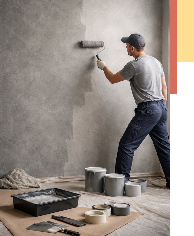 Покраска стен под бетон в Дедовске от 715 руб. за м2 — быстро и недорого | ОТДЕЛОЧНИК-Ддв