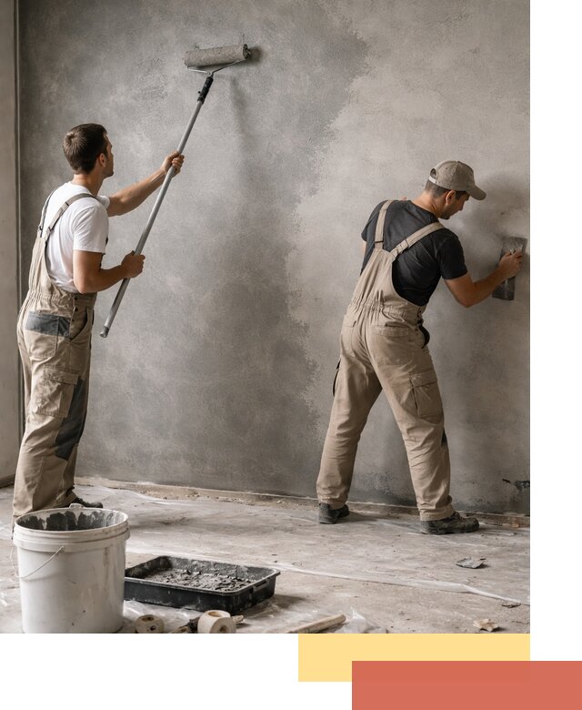 Покраска стен под бетон в Дедовске профессионально и недорого