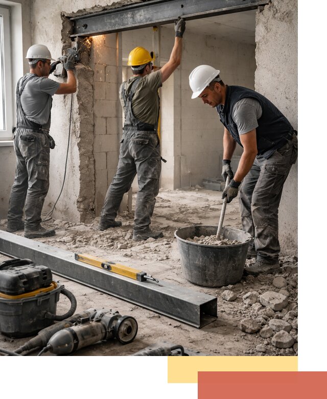 Создание проемов в стенах и несущих конструкциях в Дедовске