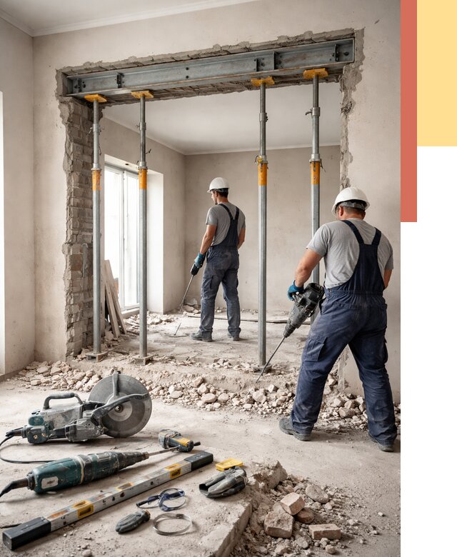 Прорезка проема в стене в Дедовске от 4948 руб. — быстро и недорого | ОТДЕЛОЧНИК-Ддв