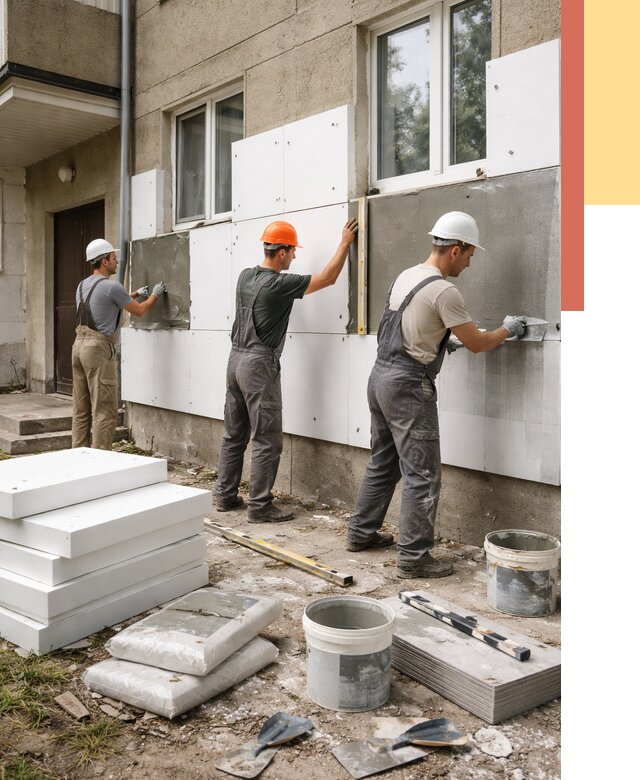 Утепление стен пенопластом в Дедовске от 1924 руб. — недорого и под ключ | ОТДЕЛОЧНИК-Ддв