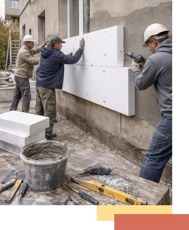 Утепление наружных стен пенопластом в Дедовске