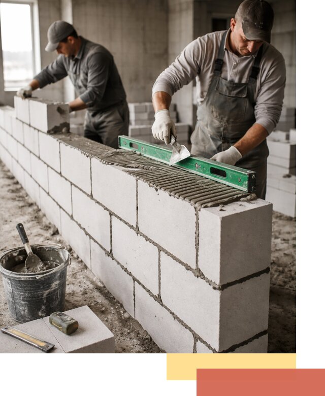 Кладка перегородок из газобетона в Дедовске быстро и качественно