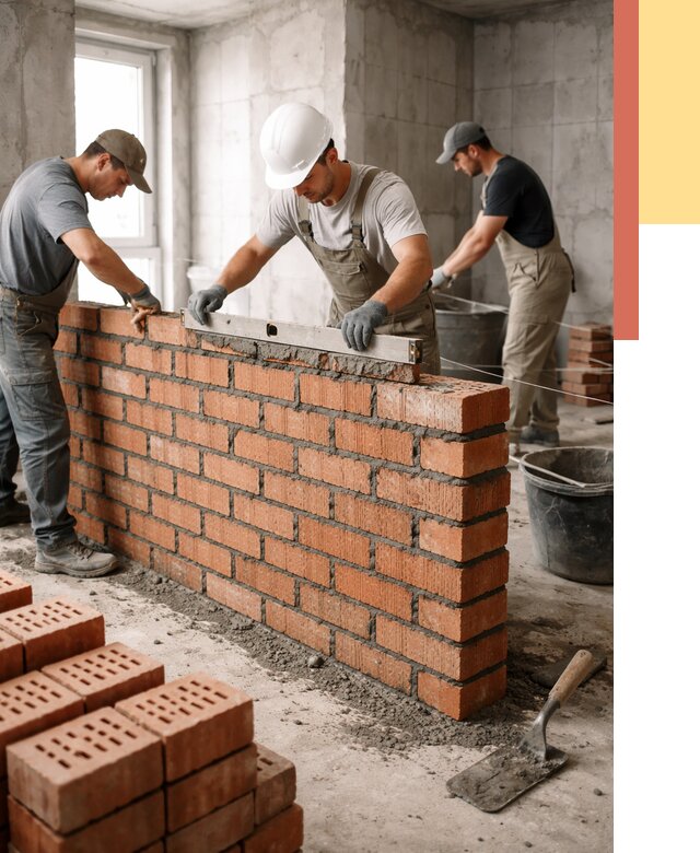 Кладка перегородок из кирпича в Дедовске от 3848 руб. за м² | ОТДЕЛОЧНИК-Ддв