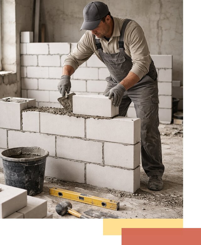 Кладка перегородок из силикатного блока в Дедовске