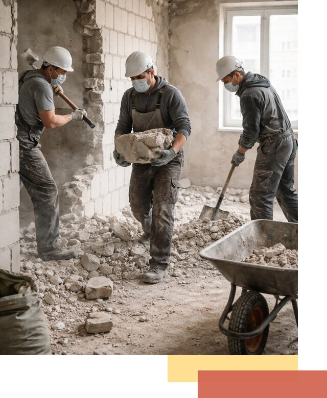 Демонтаж блочных перегородок в Дедовске быстро и аккуратно