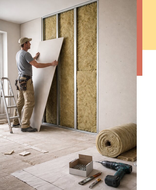 Перегородка из гипсокартона с шумоизоляцией в Дедовске от 3430 руб. | ОТДЕЛОЧНИК-Ддв