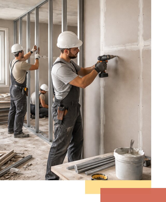 Перегородки из огнестойкого гипсокартона в Дедовске под ключ