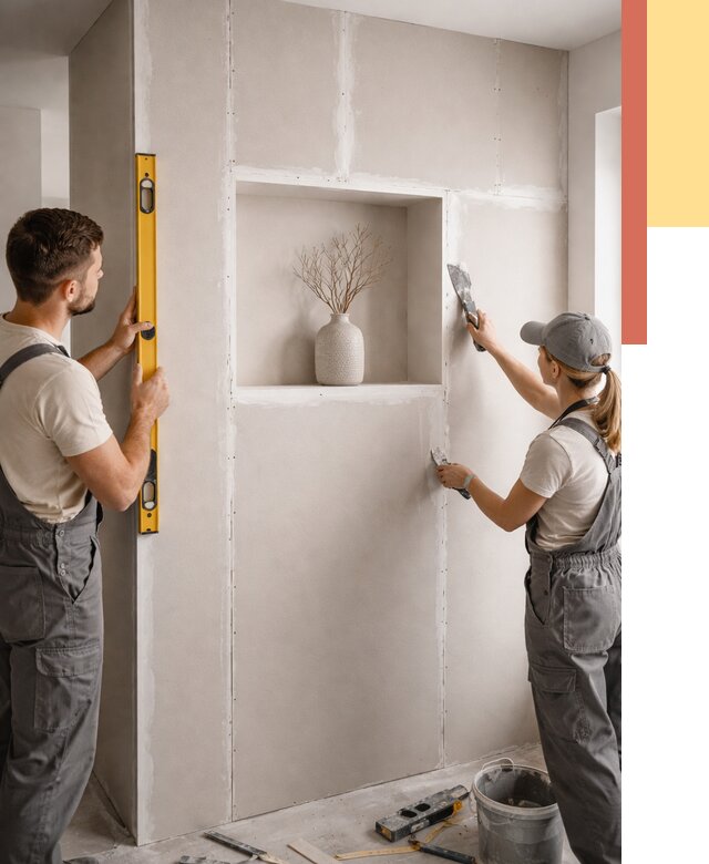 Перегородка из гипсокартона с нишей в Дедовске от 3573 руб. под ключ | ОТДЕЛОЧНИК-Ддв