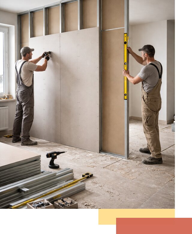 Зонирующая перегородка из гипсокартона под ключ в Дедовске