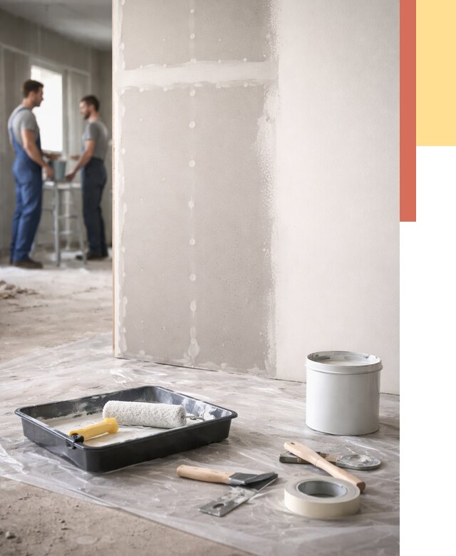 Покраска перегородок из гипсокартона в Дедовске от 4948 руб. под ключ | ОТДЕЛОЧНИК-Ддв