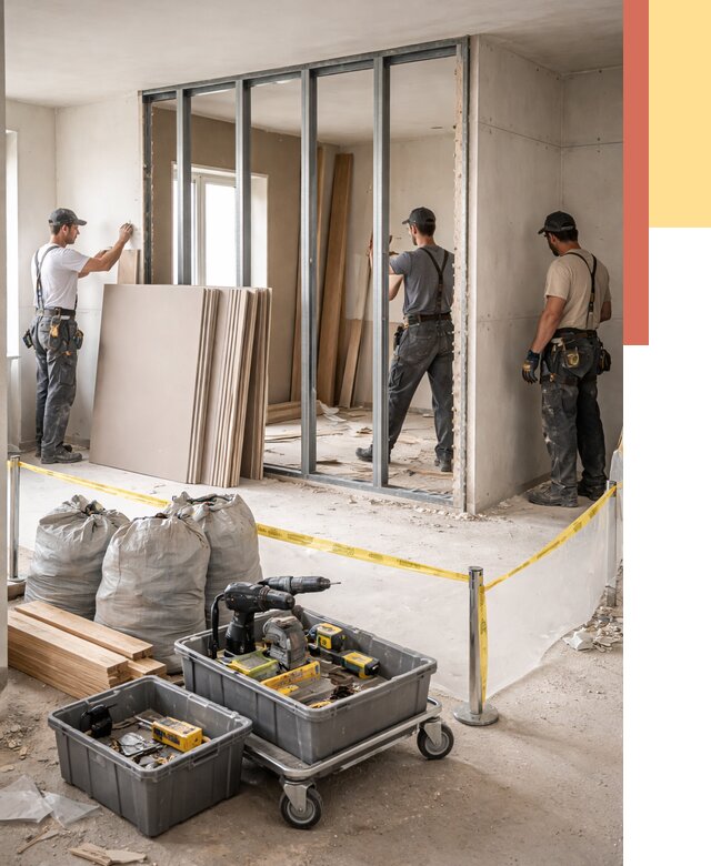 Перенос гипсокартонной перегородки в Дедовске под ключ от 4948 руб. | Демонтаж и монтаж – ОТДЕЛОЧНИК-Ддв