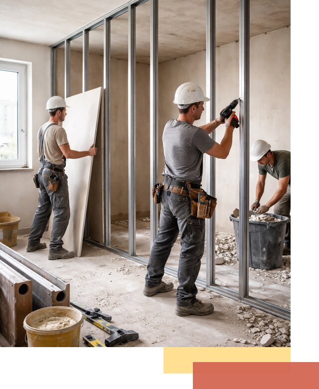 Перенос гипсокартонной перегородки в Дедовске профессионально и быстро