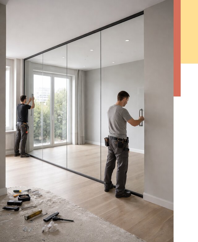 Изготовление стеклянных перегородок в Дедовске от 13579 руб. под ключ | ОТДЕЛОЧНИК-Ддв