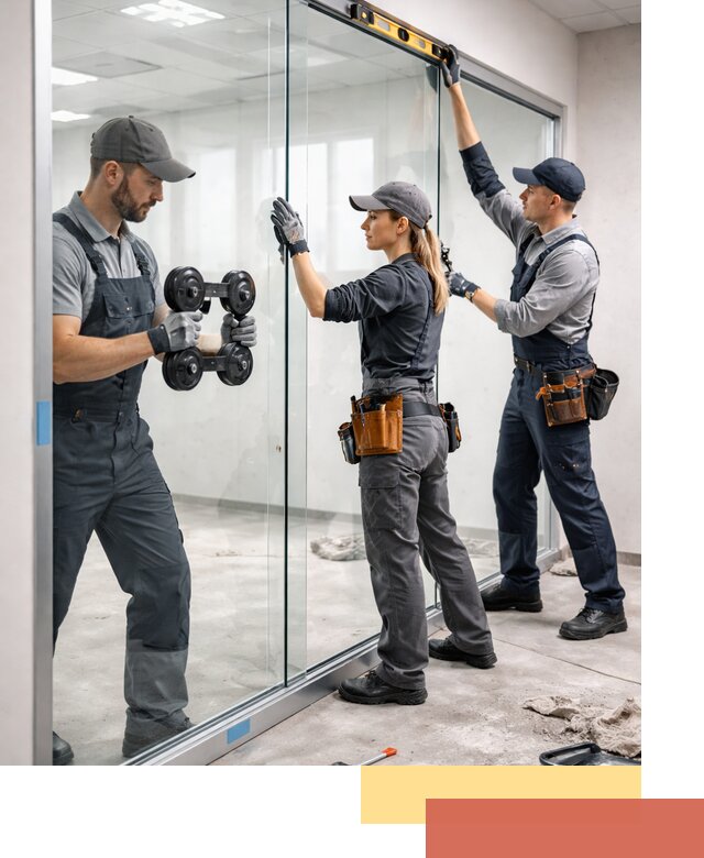 Профессиональный монтаж стеклянных перегородок в Дедовске