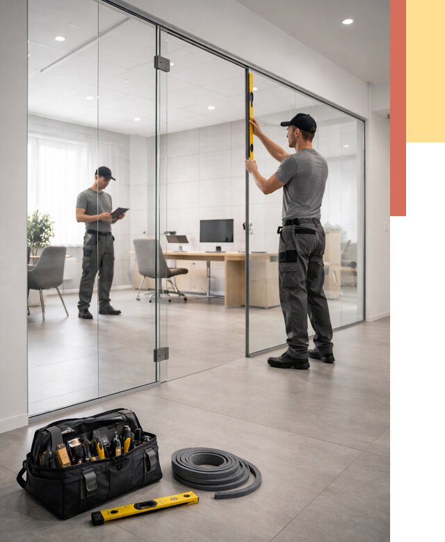 Цельностеклянные перегородки под ключ в Дедовске от 10445 руб. — монтаж и цены | ОТДЕЛОЧНИК-Ддв