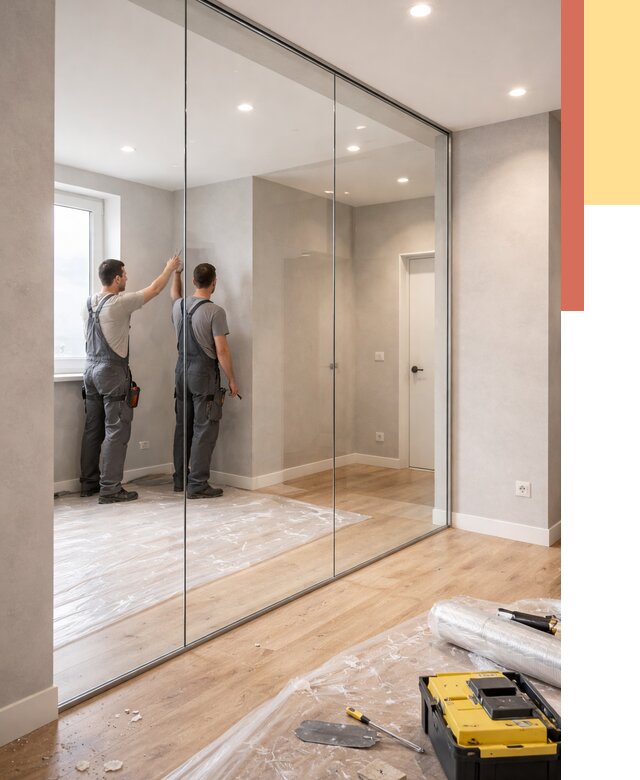 Безрамные стеклянные перегородки в Дедовске — монтаж от 10445 руб. | ОТДЕЛОЧНИК-Ддв