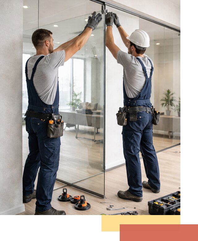 Безрамные стеклянные перегородки под ключ в Дедовске