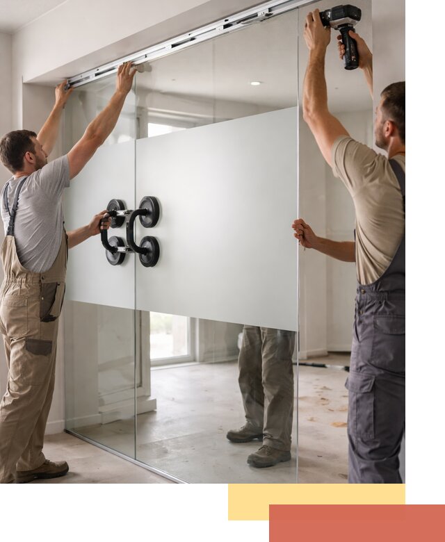 Матовые стеклянные перегородки под ключ в Дедовске