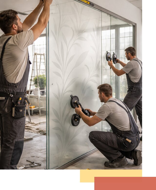 Стеклянные перегородки с рисунком на заказ в Дедовске