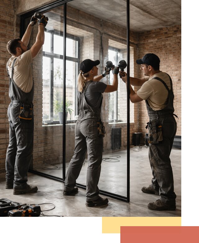 Стеклянные перегородки лофт — изготовление и монтаж в Дедовске