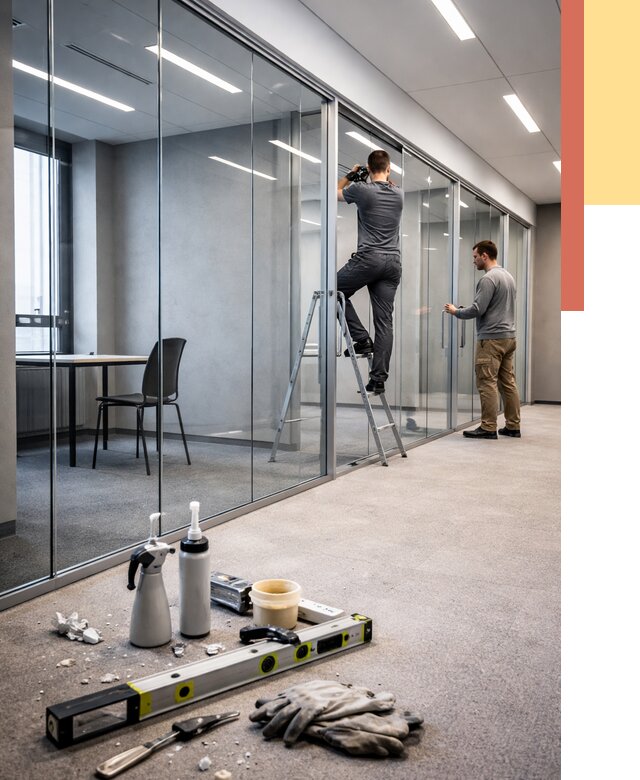 Стеклянные офисные перегородки в Дедовске от 9346 руб. — монтаж и установка | ОТДЕЛОЧНИК-Ддв