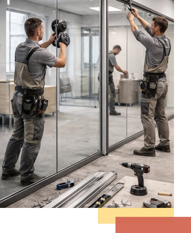 Стеклянные офисные перегородки под ключ в Дедовске