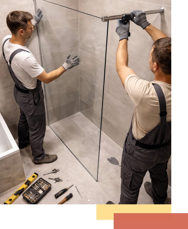 Стеклянные перегородки для душа в Дедовске — изготовление и монтаж